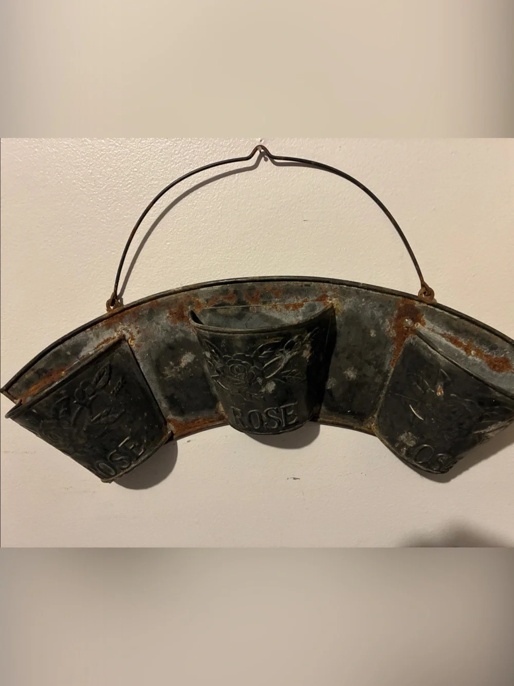 Vintage-Style Black Metal Wall Planter Trio - Home Wall Decor